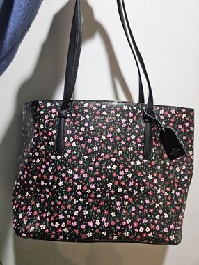 Kate Spade Black Floral Print Tote